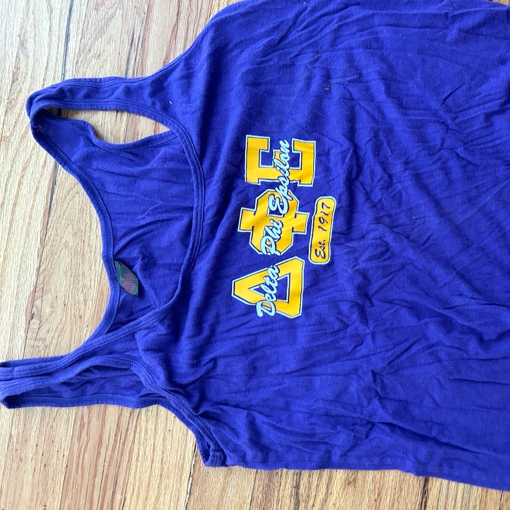 Delta Phi Epilson Purple Tank Top Size Large